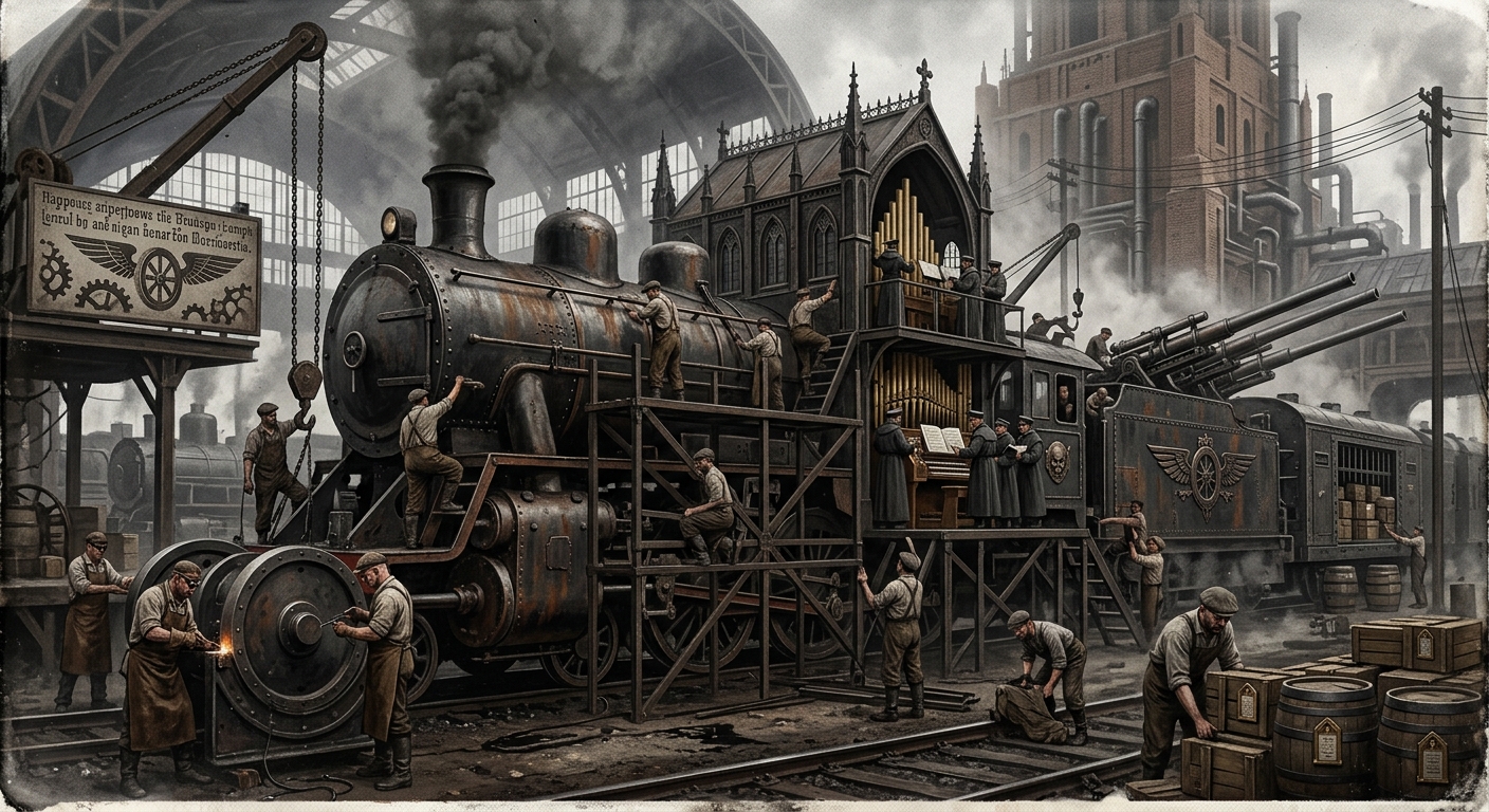 Sepulcher Locomotive — On Construction and Appetite, rendered as photograph.