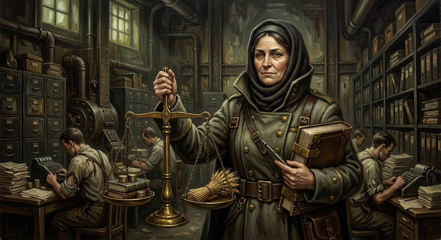Saint Ysolt of the Scales — Saint Ysolt of the Scales, rendered as oil-painting.