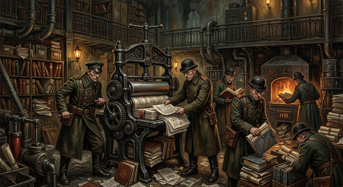Rubric Clerks — Rubric Clerks, rendered as oil-painting.