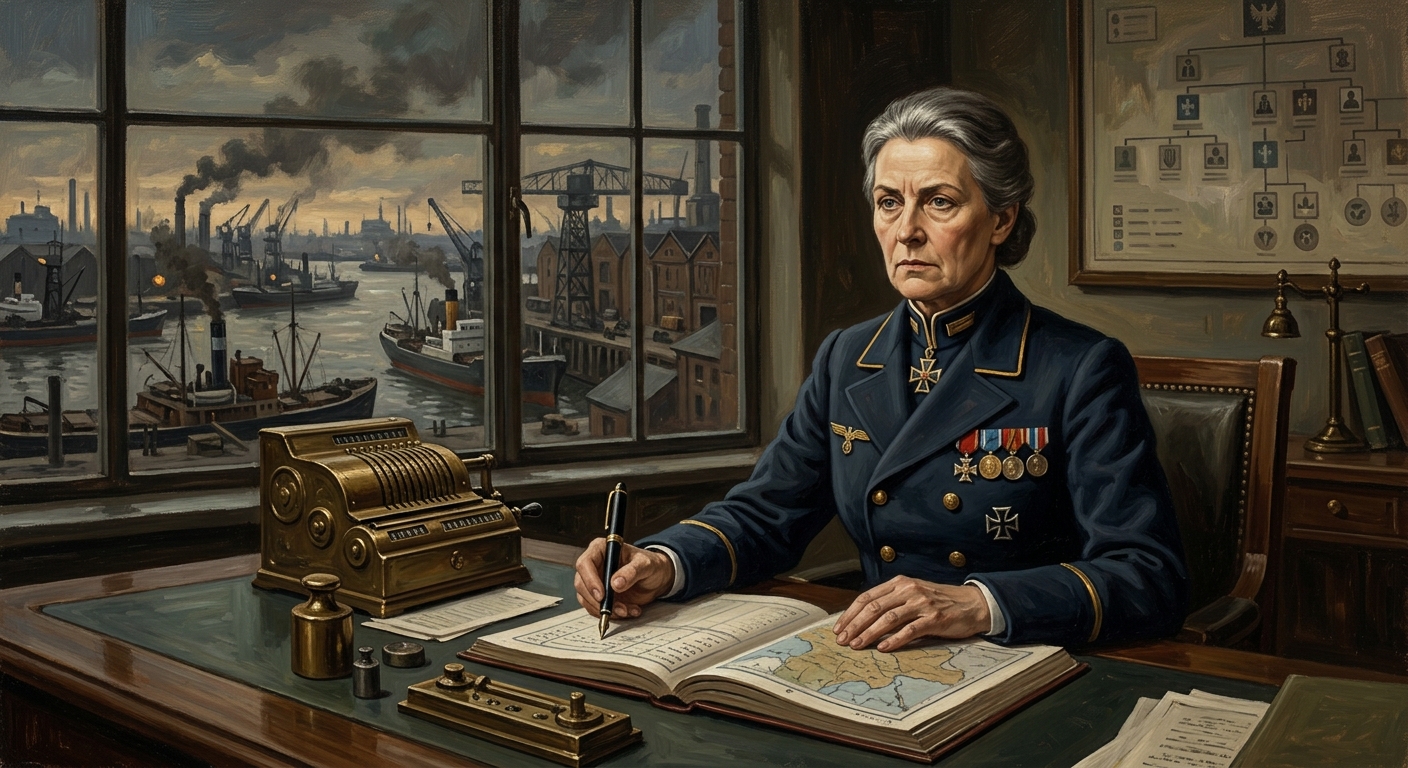 Admiral-Prefect Gerta Halske — Admiral-Prefect Gerta Halske, rendered as oil-painting.