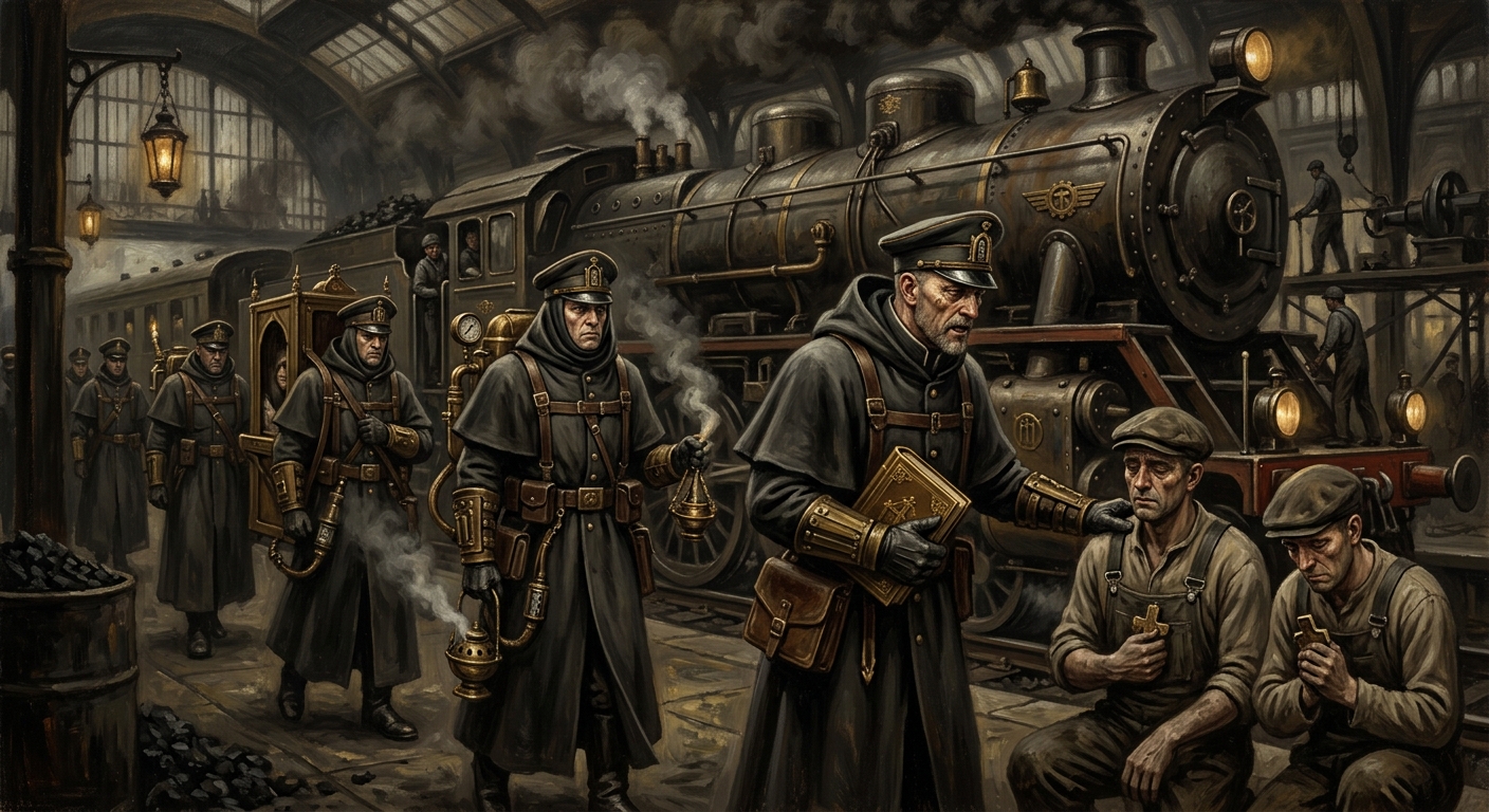 Rail-Confessor Corps — Rail-Confessor Corps, rendered as oil-painting.