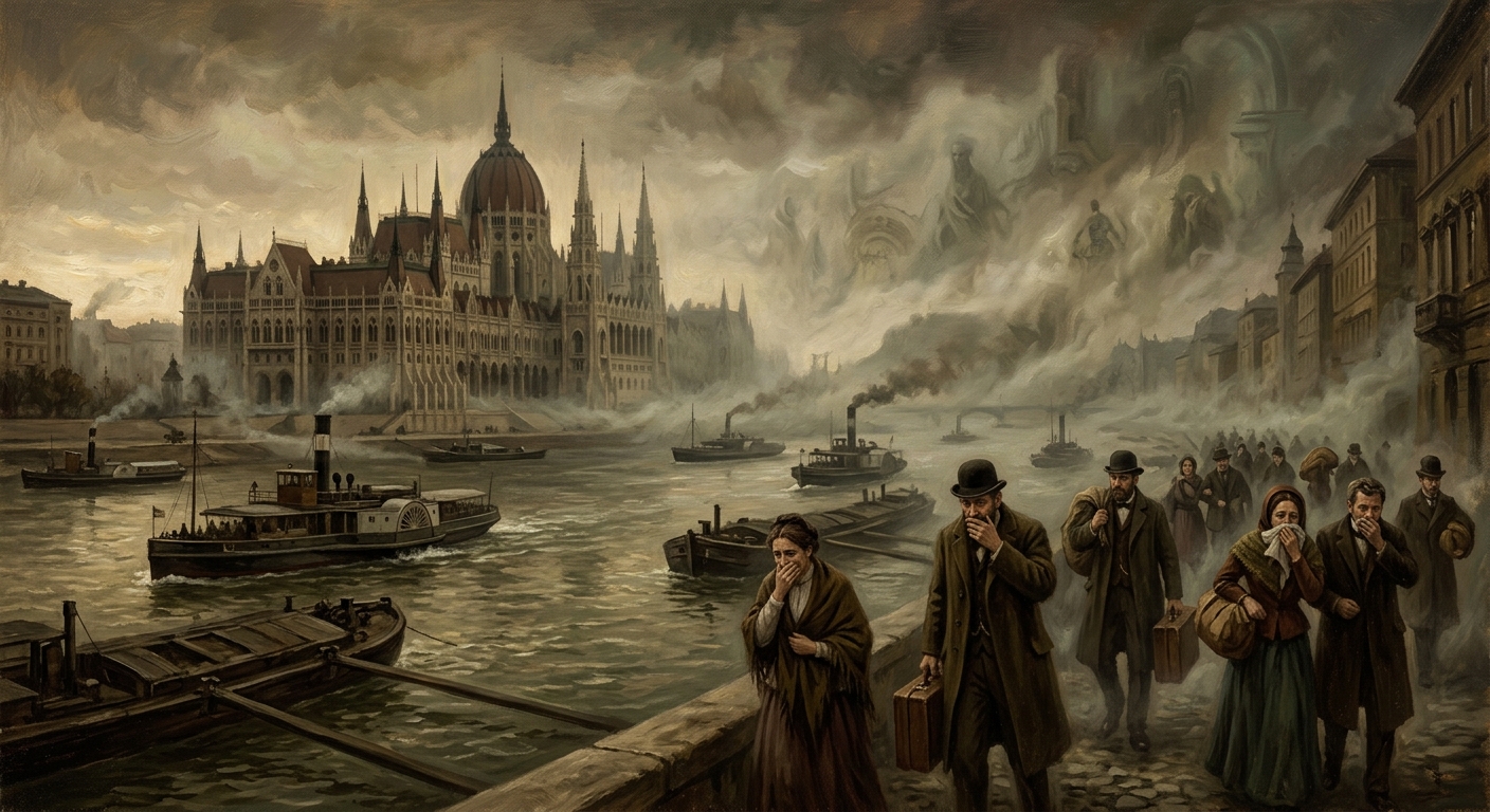 Budapest Perfume Fog — Budapest Perfume Fog, rendered as oil-painting.