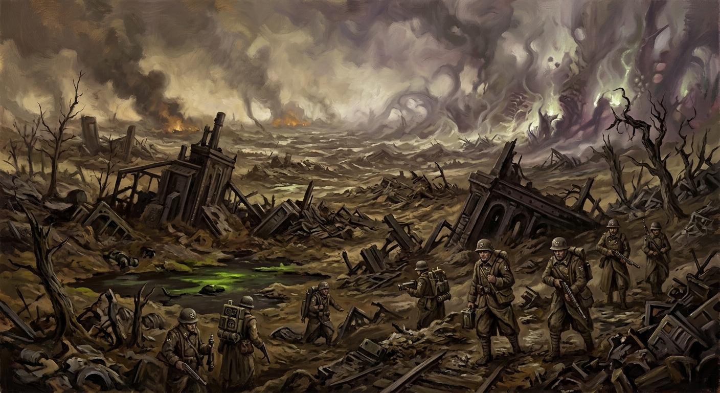 The Charnel Lands — The Charnel Lands, rendered as oil-painting.