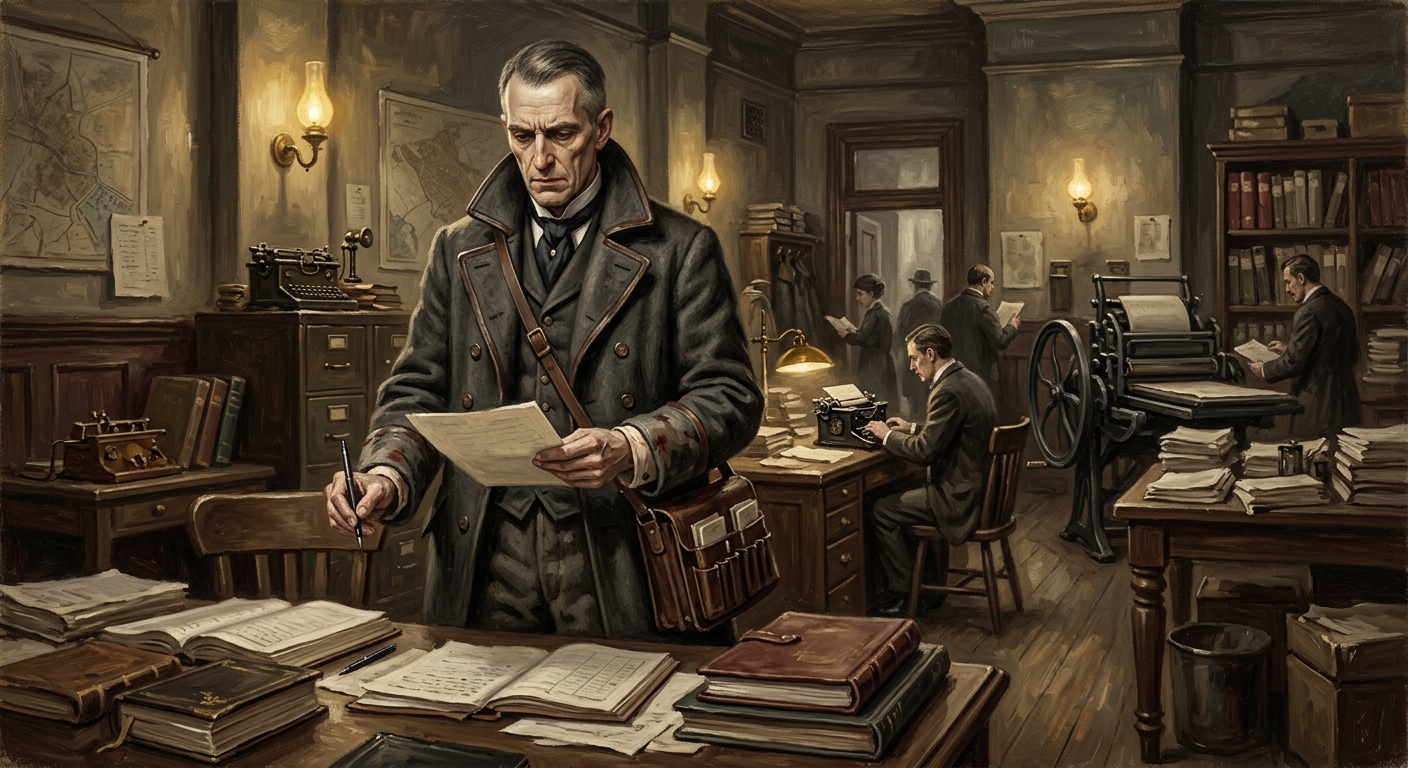 Mantle Examiner — Mantle Examiner, rendered as oil-painting.