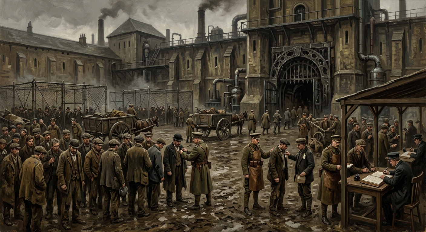 The Lost Procession Yard — The Lost Procession Yard, rendered as oil-painting.