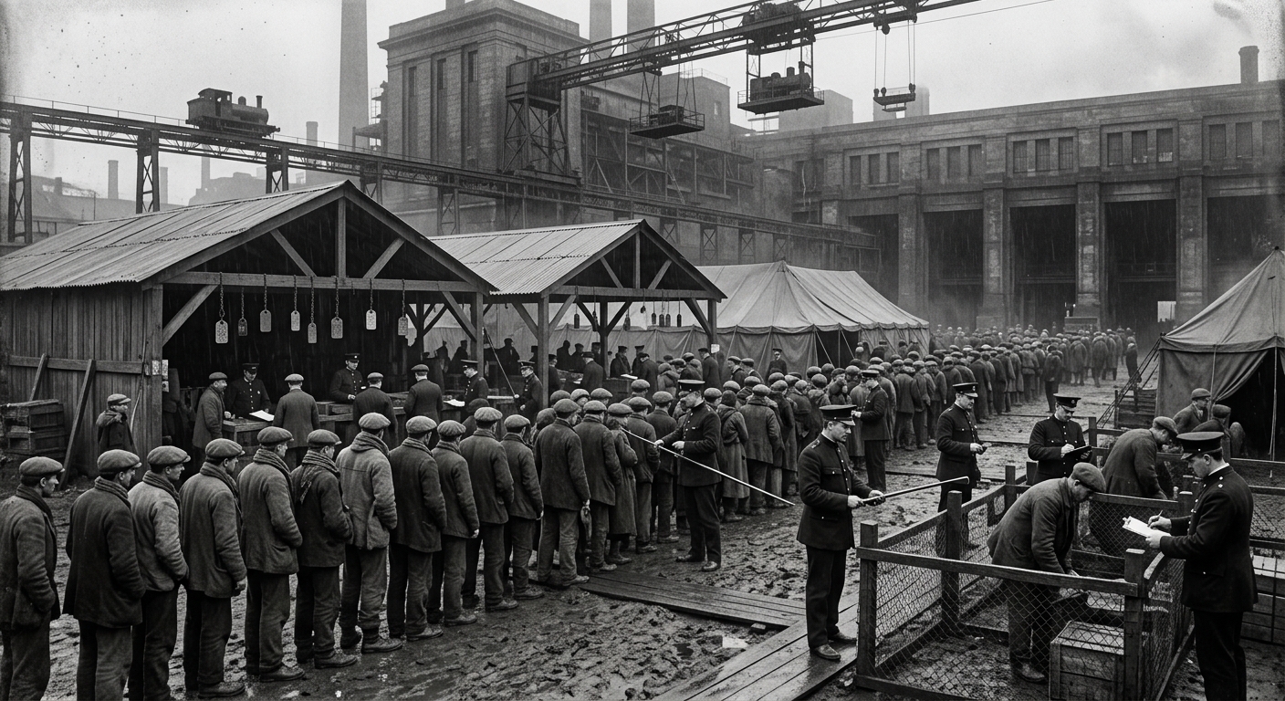 The Lost Procession Yard — On Arrival, rendered as photograph.