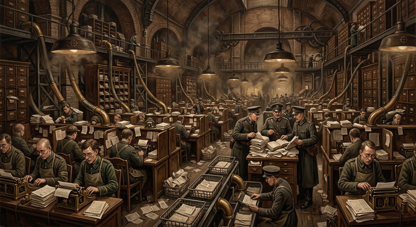 The Supplementary Entry Office — The Supplementary Entry Office, rendered as oil-painting.