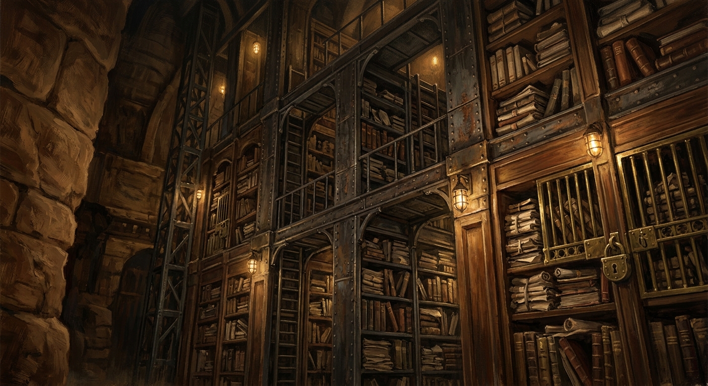 Sealed Archive of Doctrine — Sealed Archive of Doctrine, rendered as oil-painting.