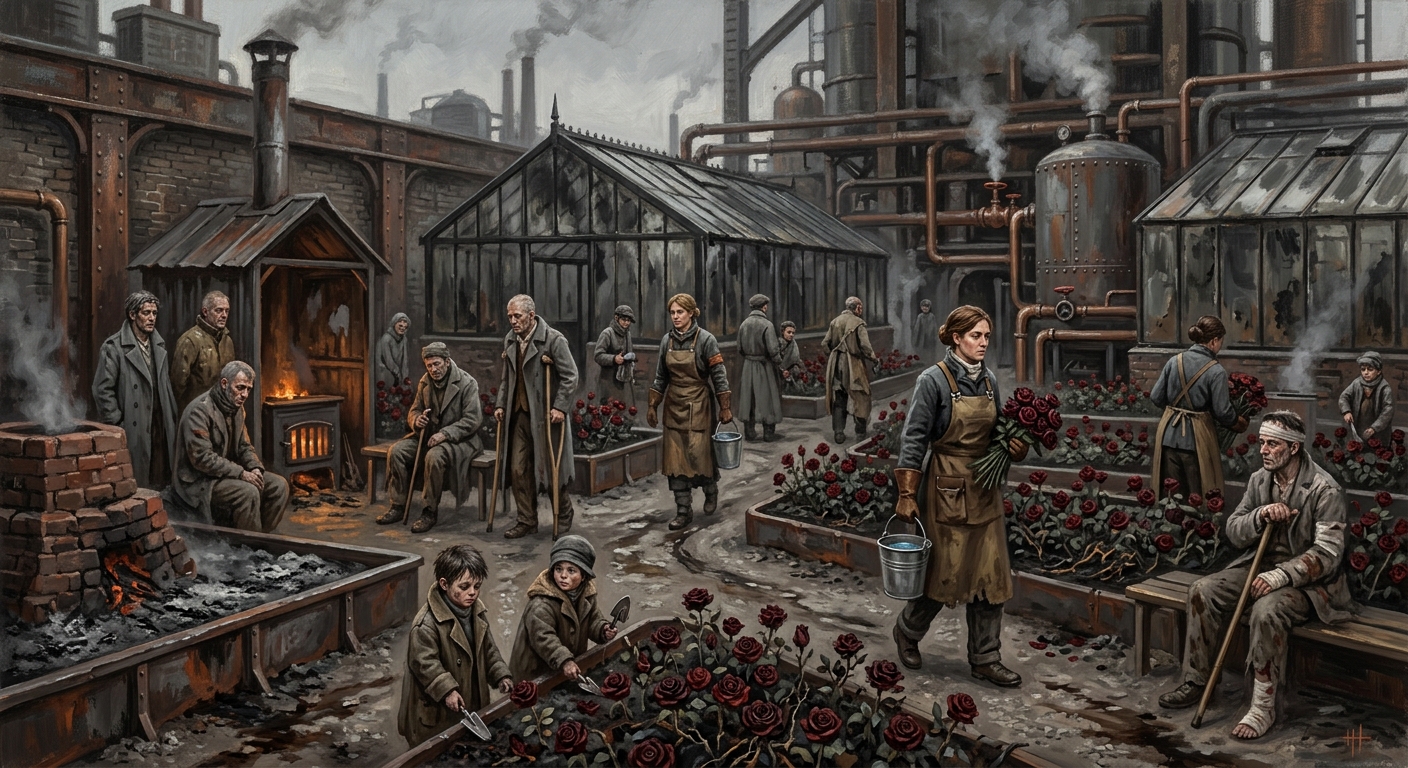 The Ash Gardens — The Ash Gardens, rendered as oil-painting.