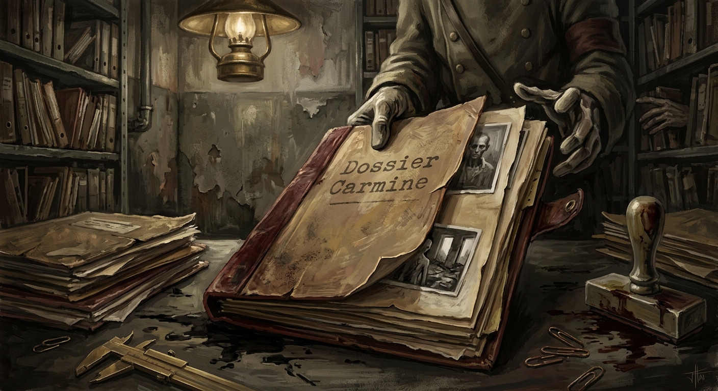 Dossier Carmine — Dossier Carmine, rendered as oil-painting.