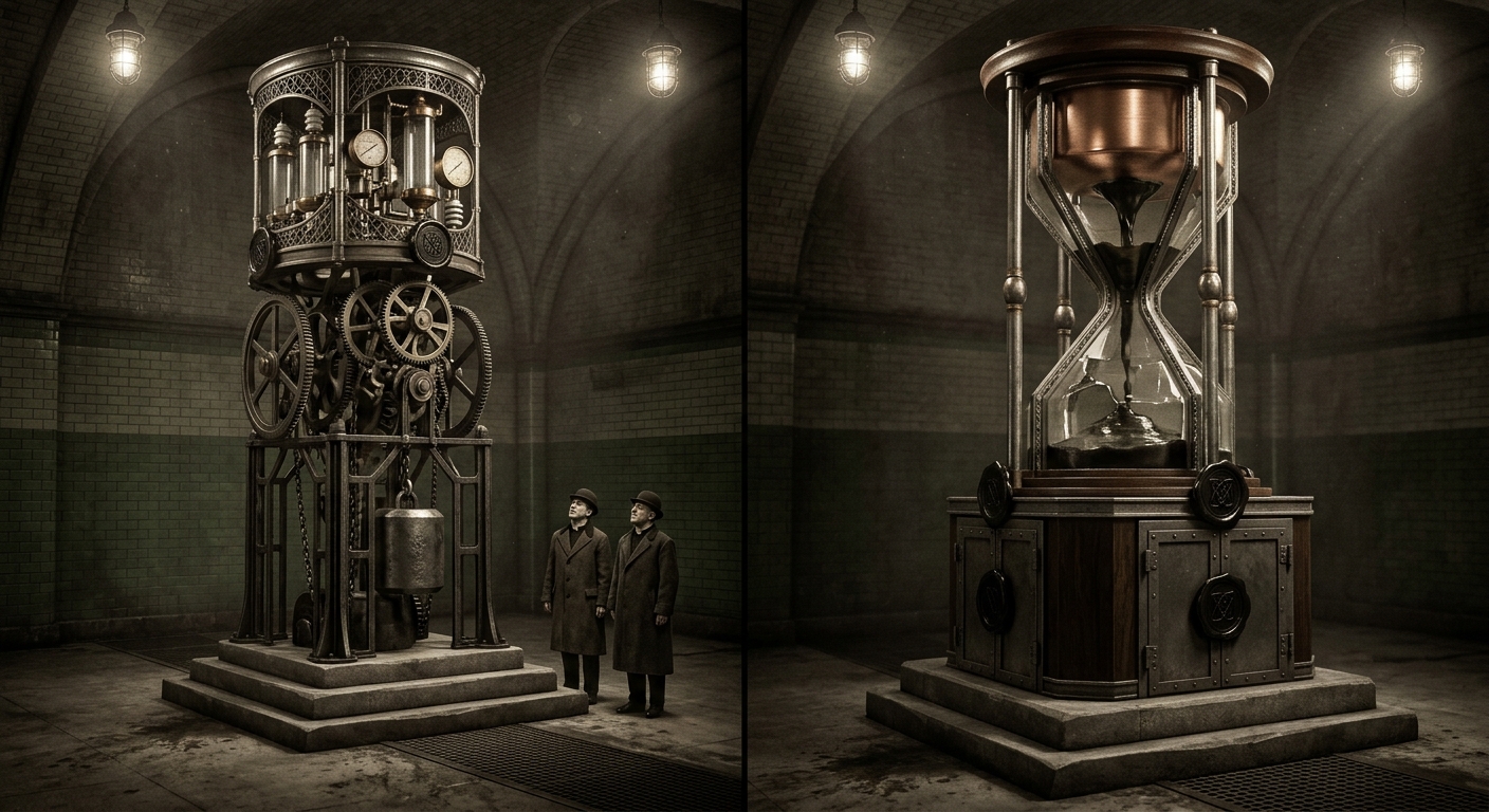 The Hourglass Monolith — On the Shape of the Thing, rendered as photograph.
