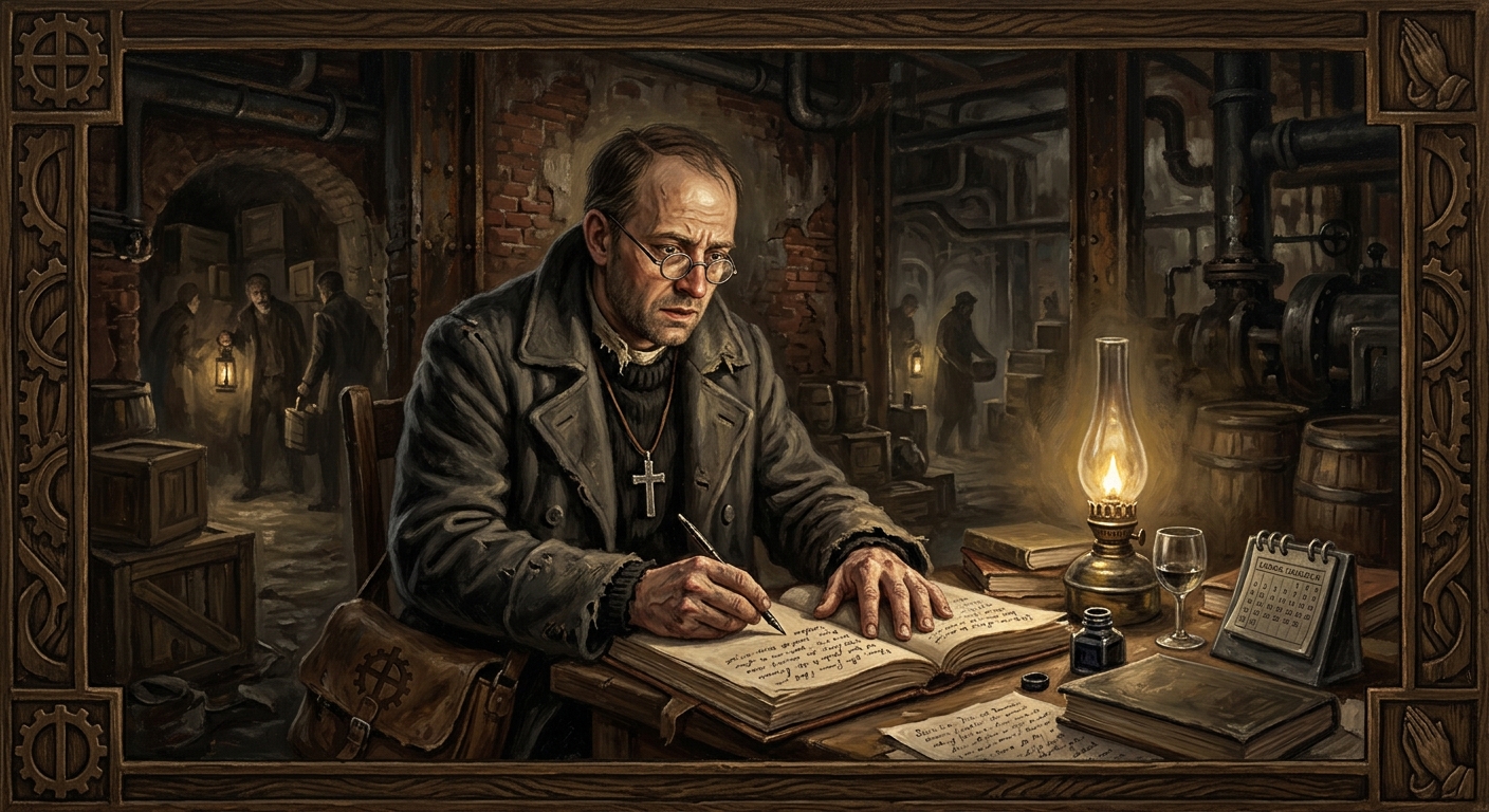 Father Wernher of Cologne — Father Wernher of Cologne, rendered as oil-painting.