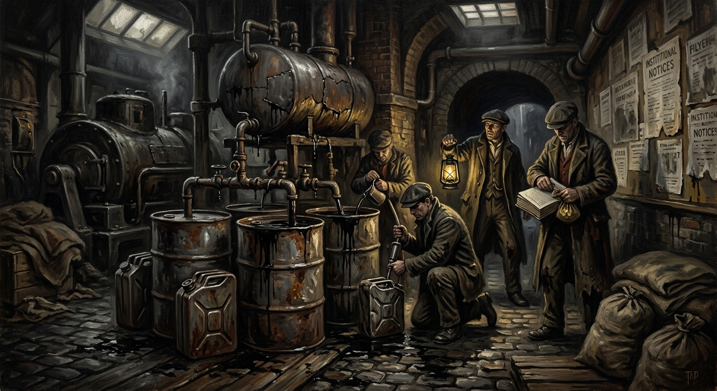 Black Diesel — Black Diesel, rendered as oil-painting.