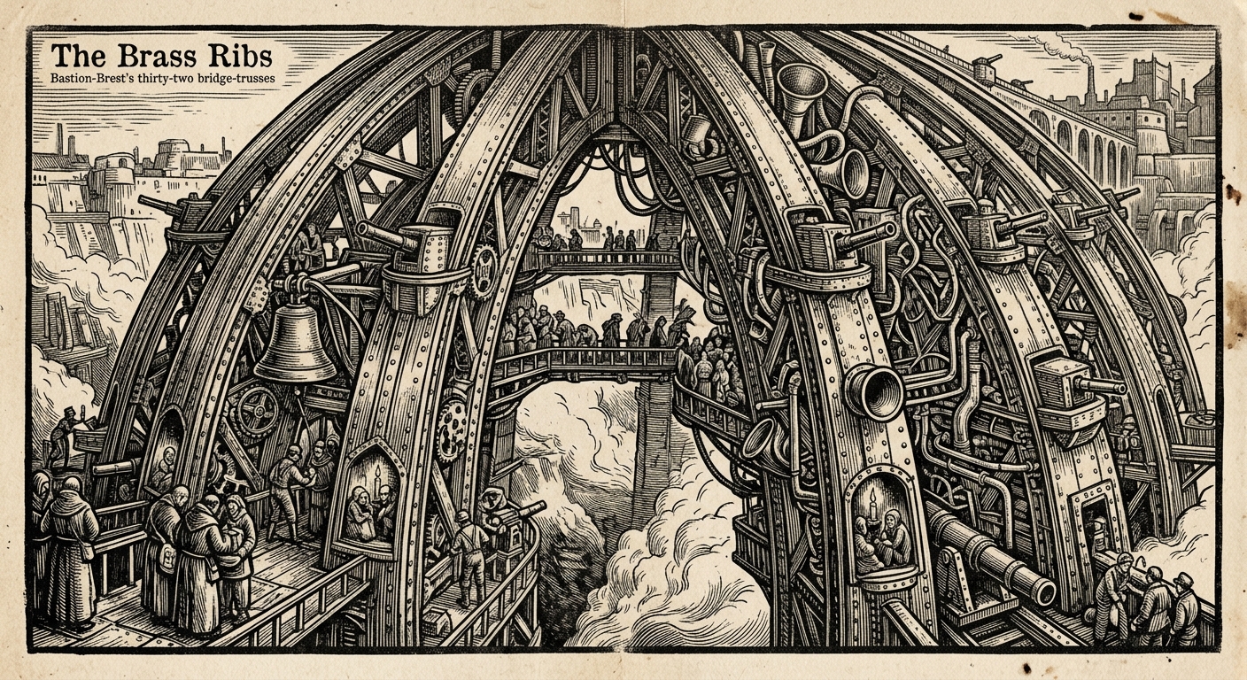The Brass Ribs — On the Anatomy of Thirty-Two Ribs, rendered as woodcut.
