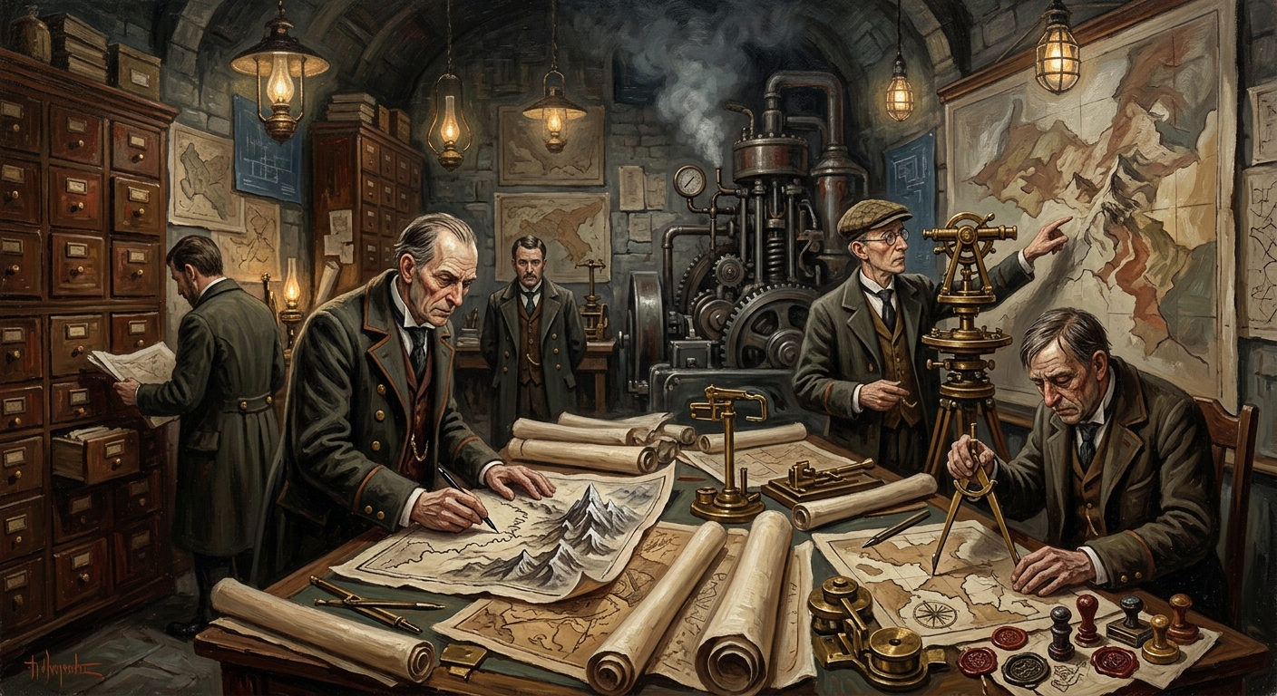 Bureau of Cartography — Bureau of Cartography, rendered as oil-painting.