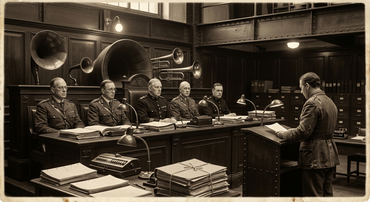 Choir Magistracy — On the Great Hush and the Birth of Jurisdiction, rendered as photograph.