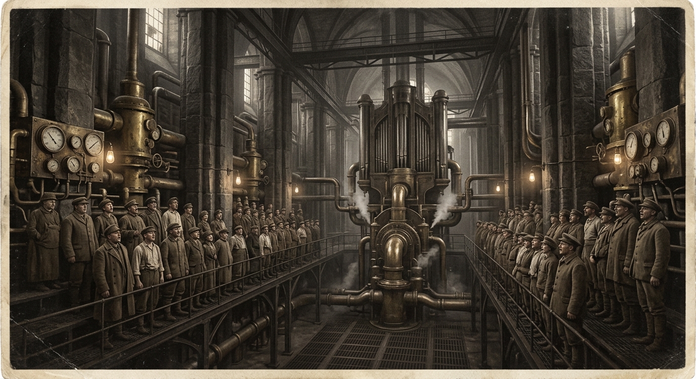 Choir Nave — On the Building of the Throat, rendered as photograph.