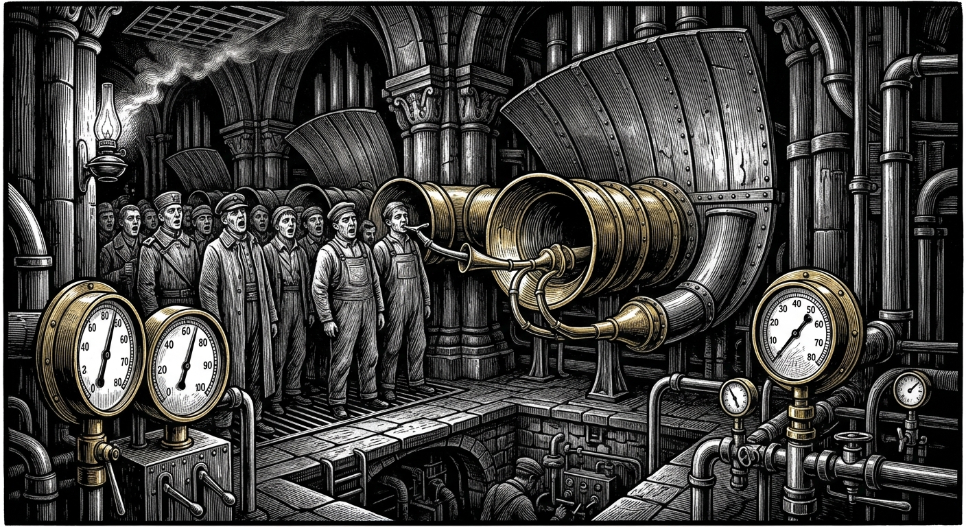 Choir Nave — On the Pits, Baffles, and Gauges, rendered as woodcut.