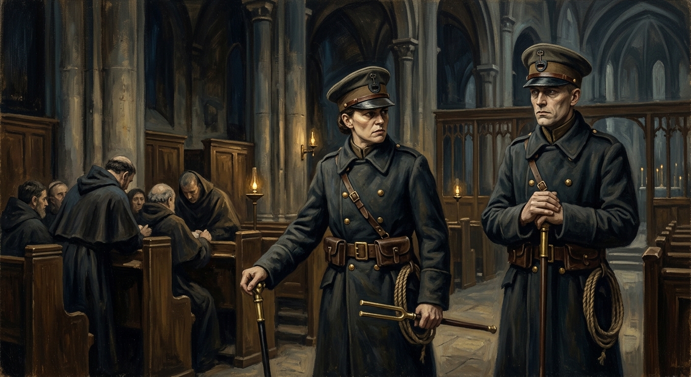 Choir Wardens — Choir Wardens, rendered as oil-painting.