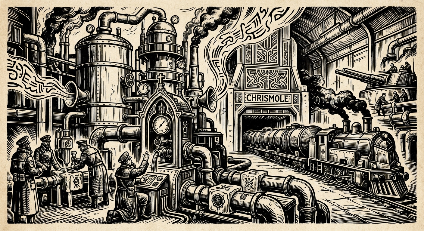 Chrismole — On the Brast Monopoly, rendered as woodcut.