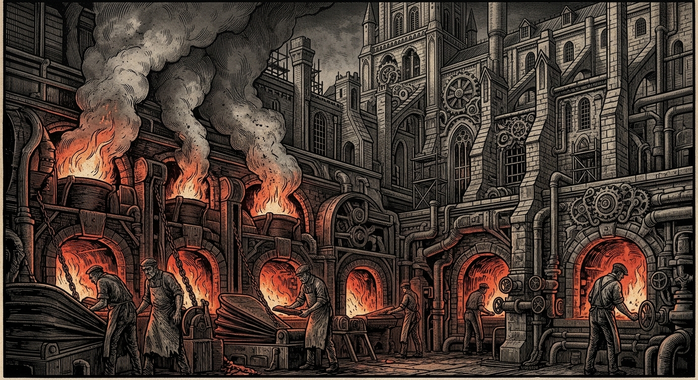 Chrismole Crown — On the Kilns Themselves, rendered as woodcut.
