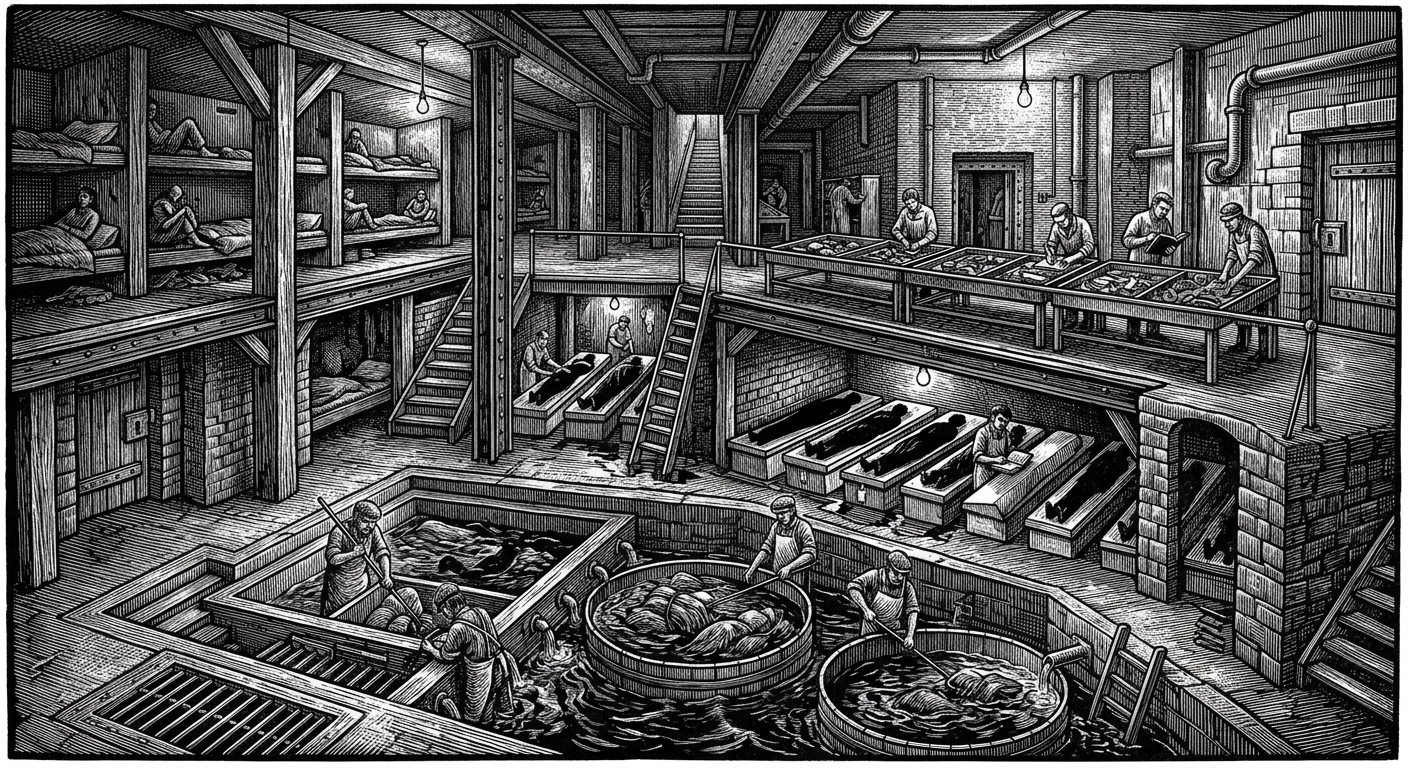 Undertide Pens — On Their Architecture and Divisions, rendered as woodcut.