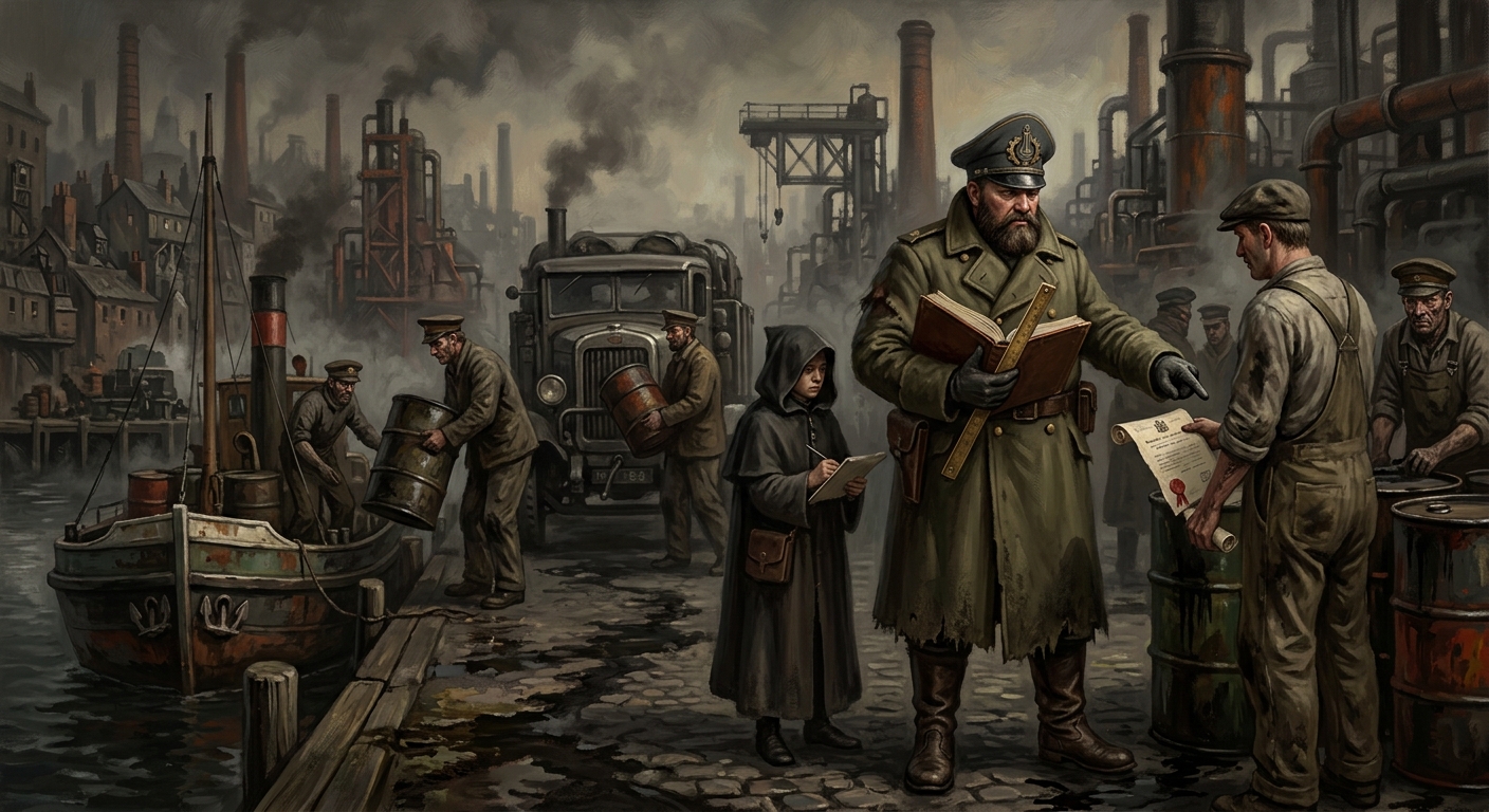 Fuel Monopoly Acts — Fuel Monopoly Acts, rendered as oil-painting.