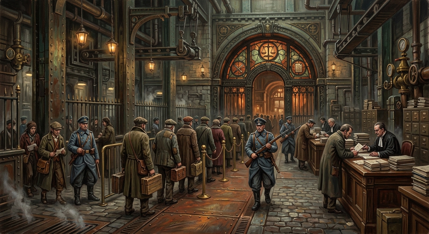 Gate Nine — Gate Nine, rendered as oil-painting.