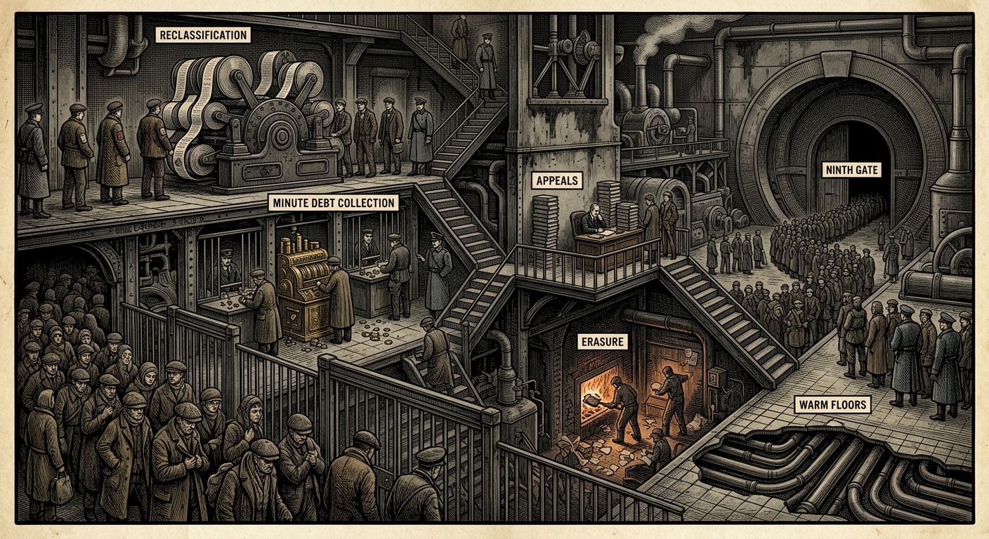 Gate Nine — On the Nine Functions of the Ninth Gate, rendered as woodcut.