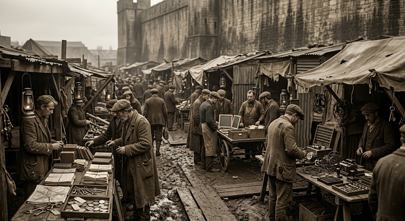 Grave-Name Market — On the Origin in Miscount and Mud, rendered as photograph.