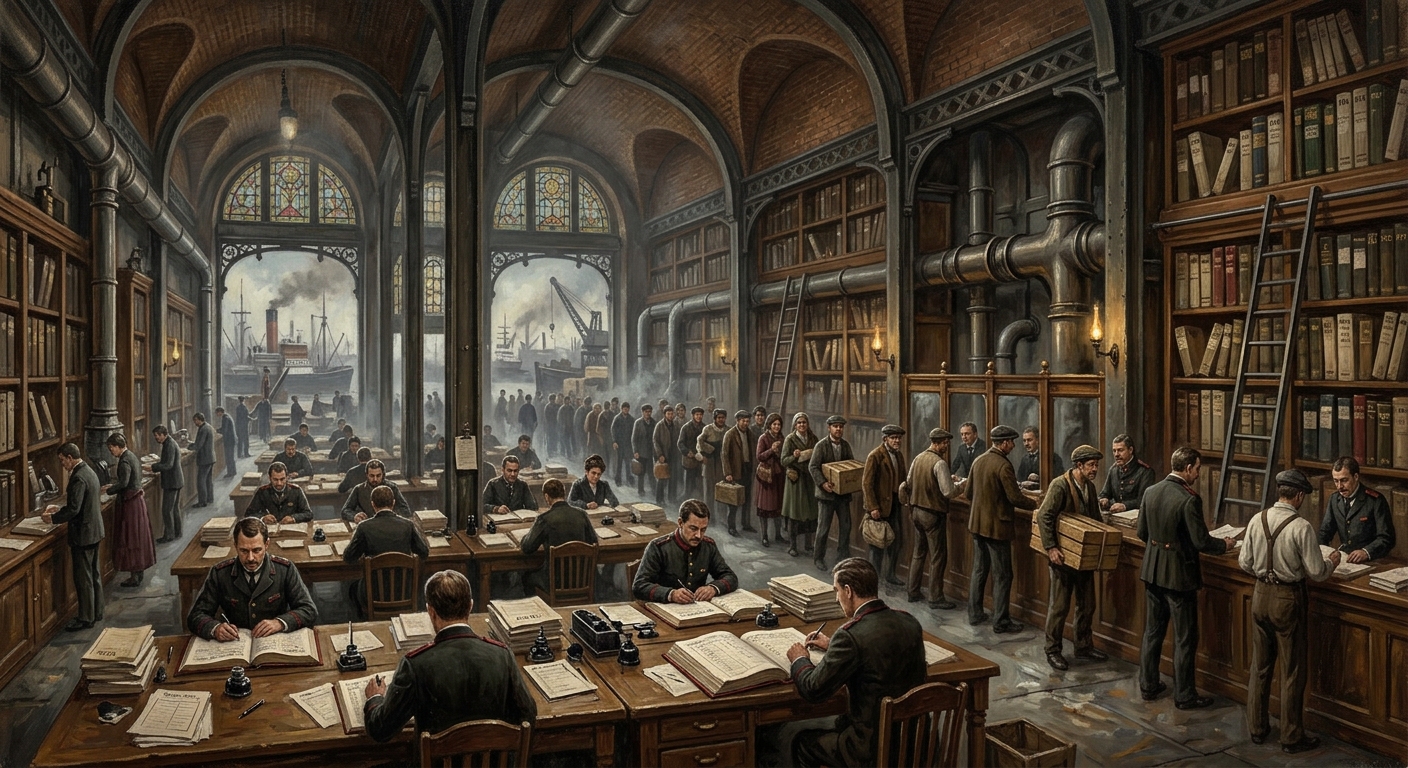 Harbor Ledger Office — Harbor Ledger Office, rendered as oil-painting.