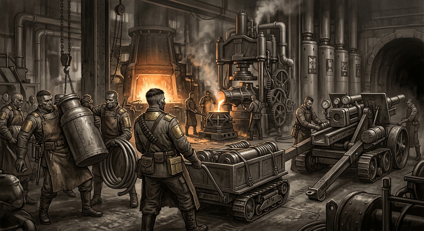 Hellbow Legion — On Origin and Manufacture, rendered as photograph.