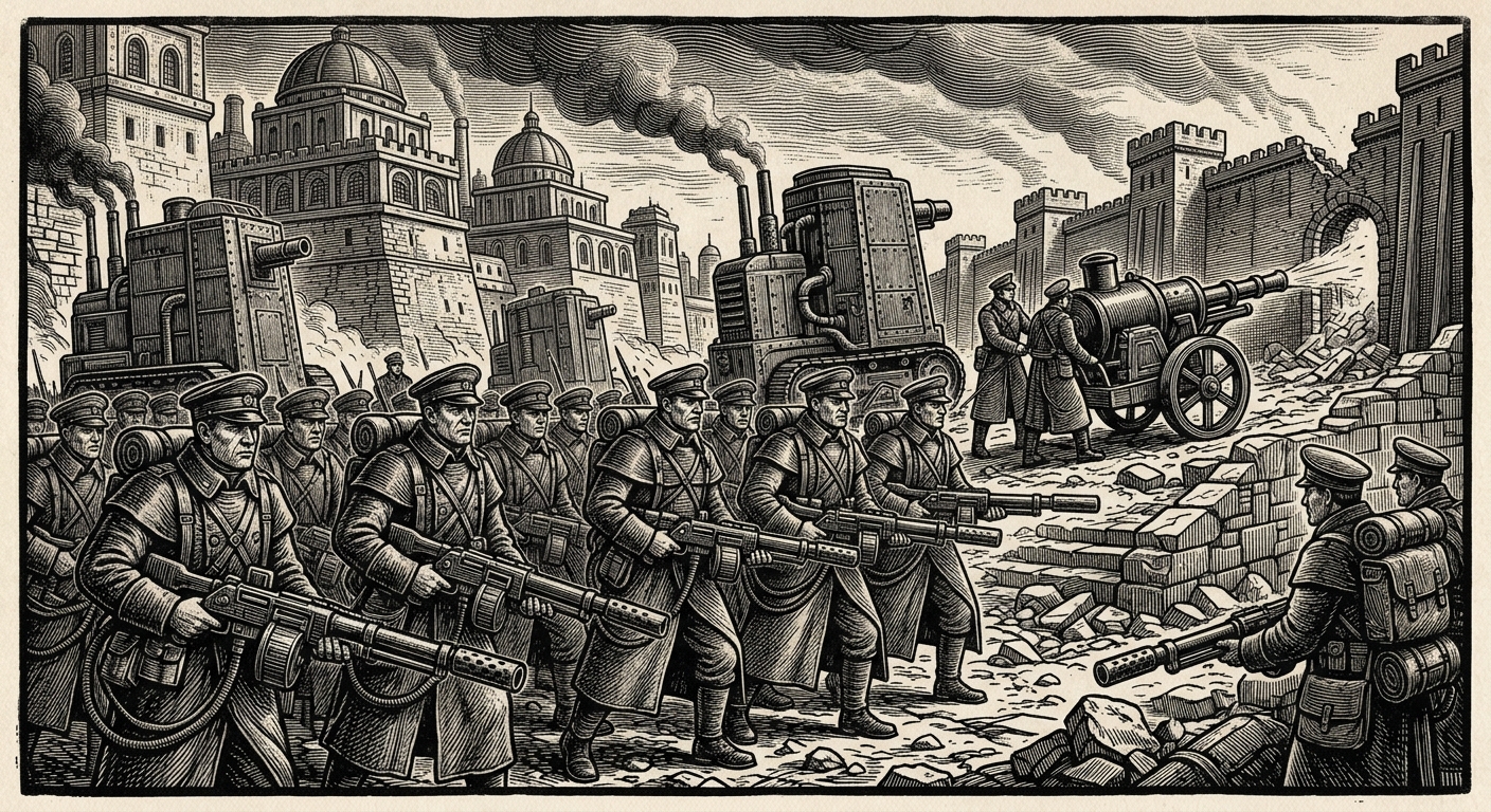 Hellbow Legion — On Appearance and Order, rendered as woodcut.