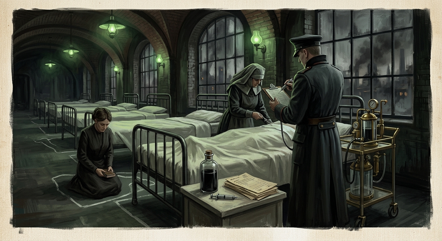 Hospices of Departure — Hospices of Departure, rendered as oil-painting.