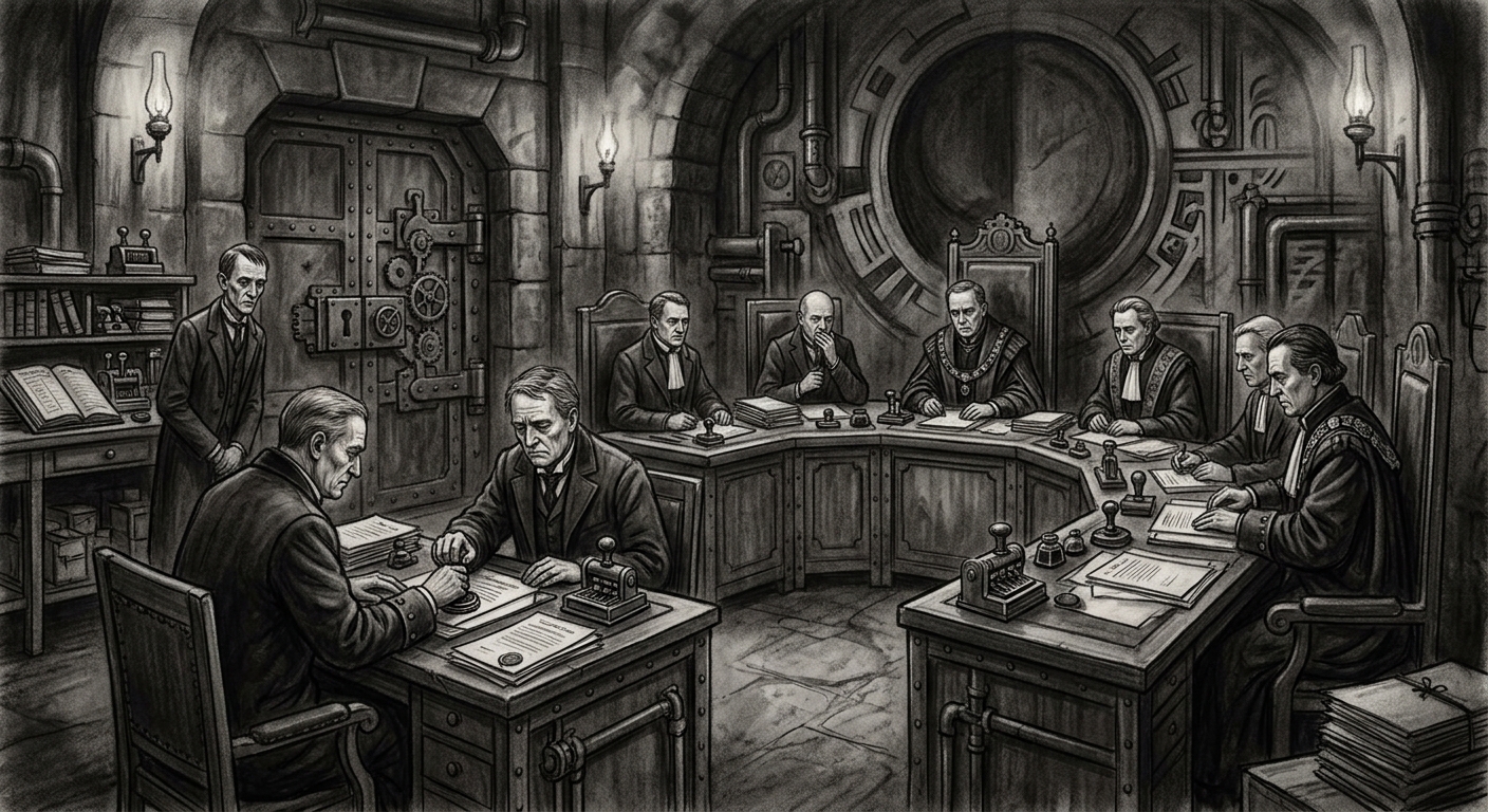 Inner Circle — On Doctrine, Purity, and the First Quarrel, rendered as charcoal.