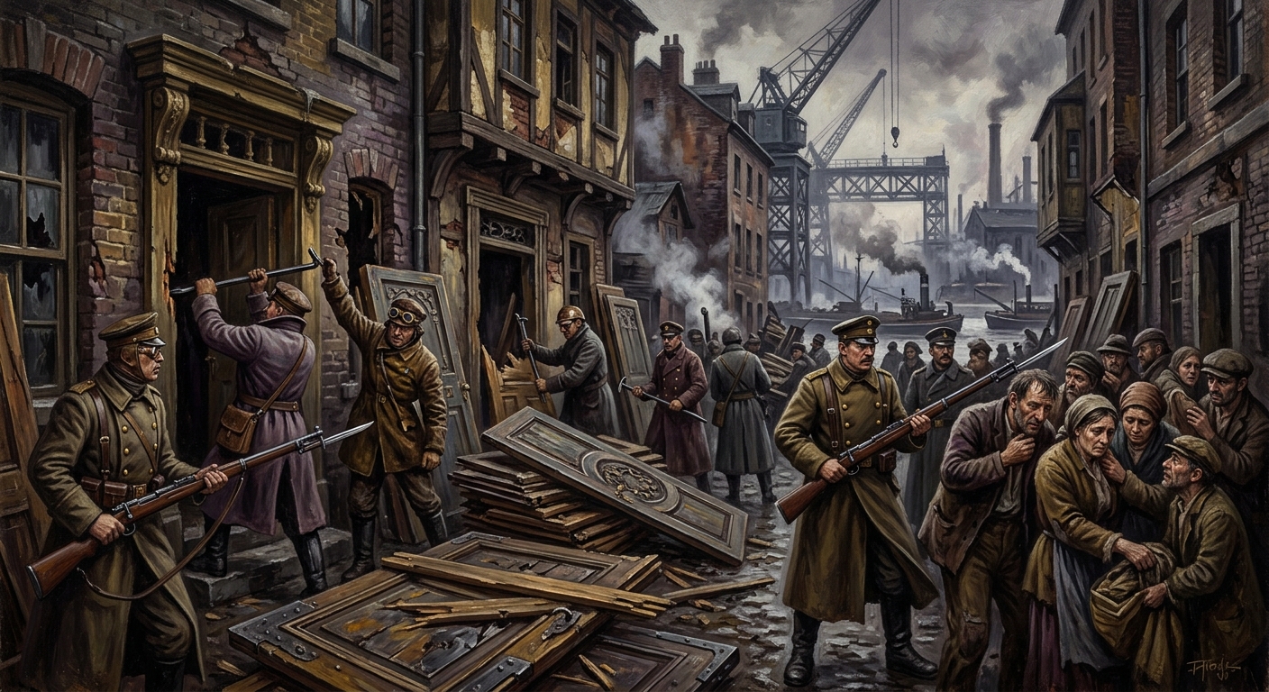 The Lintel Pogroms — The Lintel Pogroms, rendered as oil-painting.