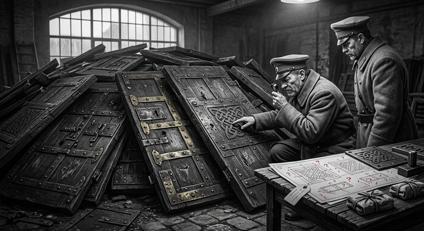 The Lintel Pogroms — On the Fourteen Houses, rendered as photograph.