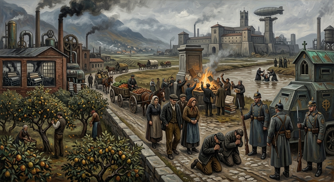 Lombardy — Lombardy, rendered as oil-painting.