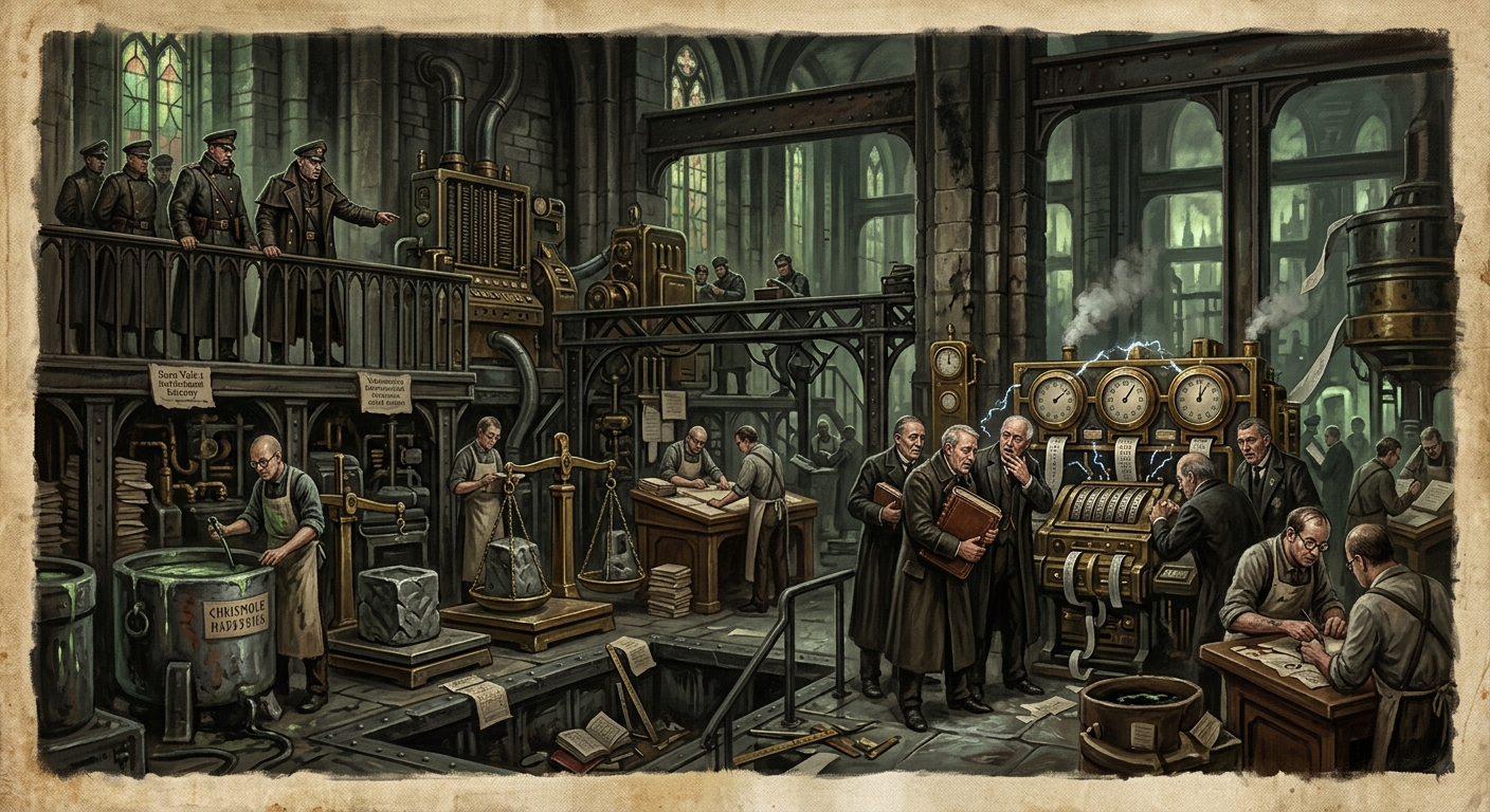 The Manifest Court — The Manifest Court, rendered as oil-painting.