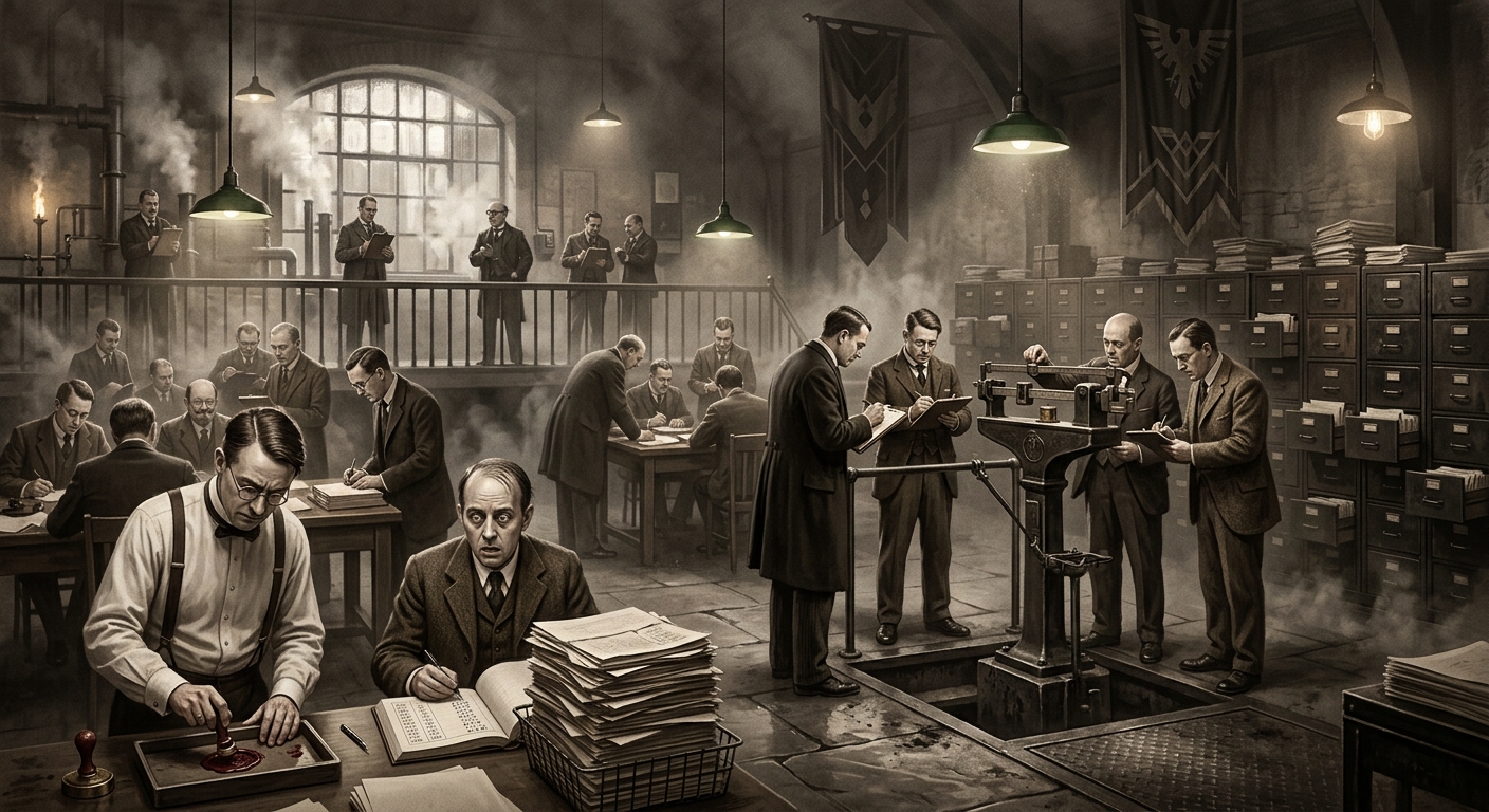 The Manifest Court — On Origin and Need, rendered as photograph.