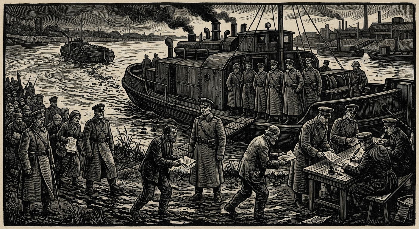The Rhine — On Silt Week and the Doctrine of Wet Paper, rendered as woodcut.