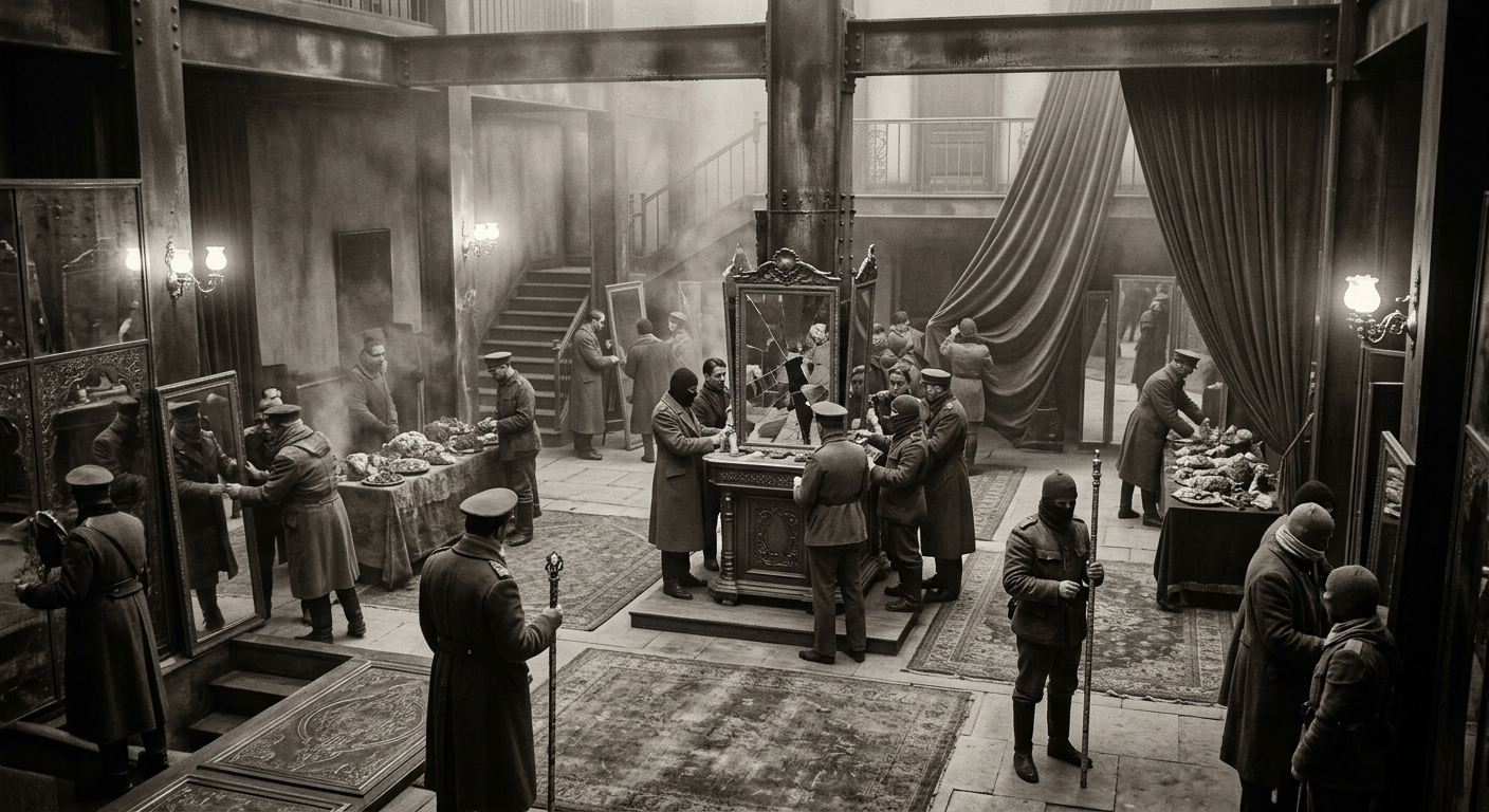 Shattered Courts — On the Raising of the Courts, rendered as photograph.