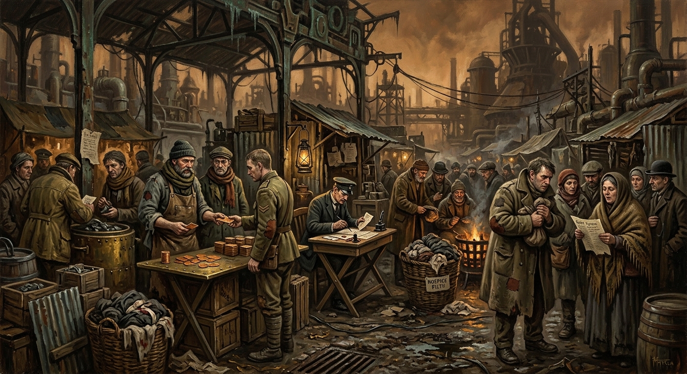 Slag Market — Slag Market, rendered as oil-painting.