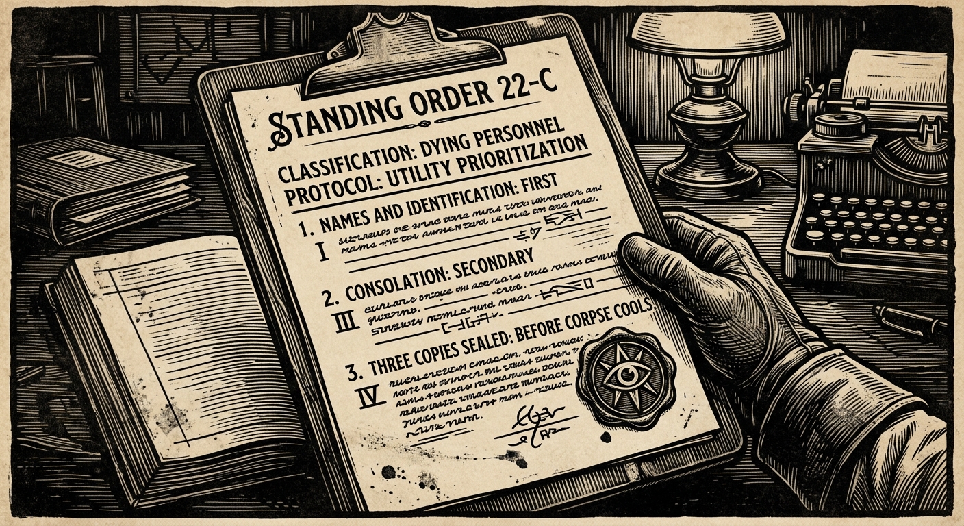 Standing Order 22-C — On the Letter of the Order, rendered as woodcut.