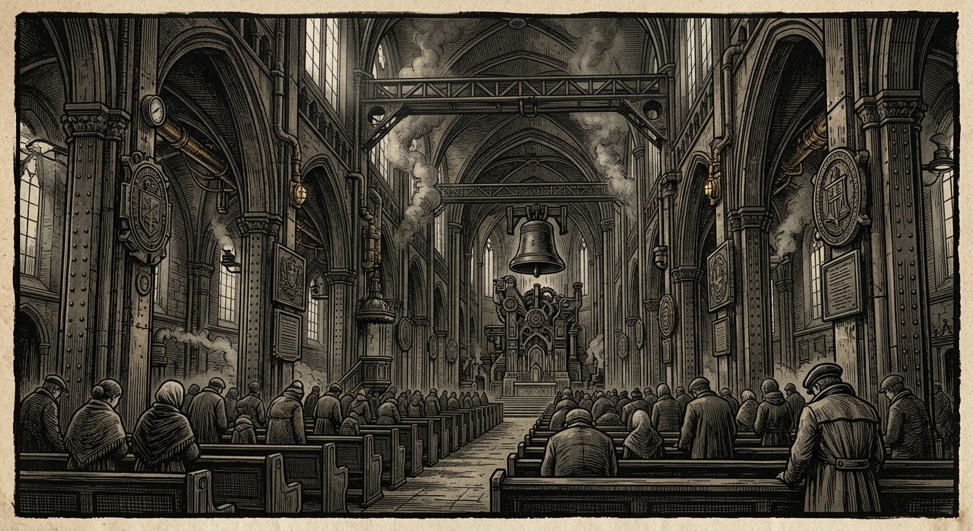 Strasbourg Cathedral — On the Concordat Nave, rendered as woodcut.