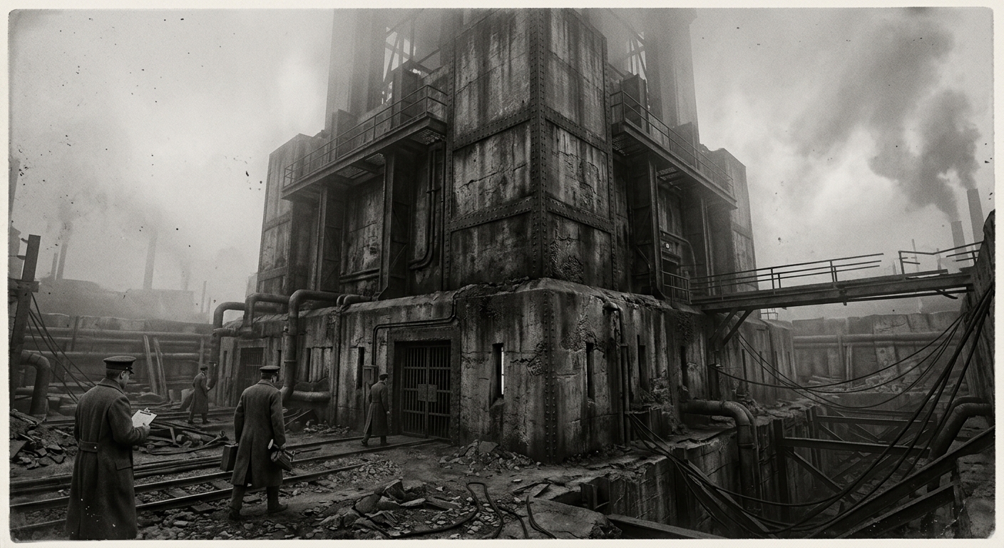 Tower Nine — On the Foundation Under the Cage, rendered as photograph.