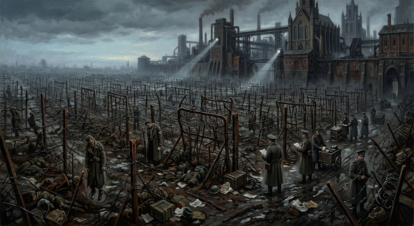 The Wire Orchard — The Wire Orchard, rendered as oil-painting.
