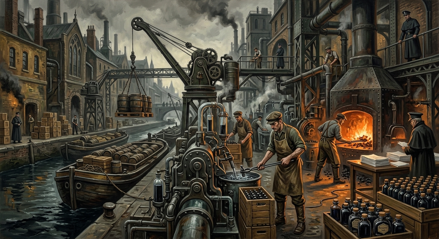 Bottle Quay — Bottle Quay, rendered as oil-painting.
