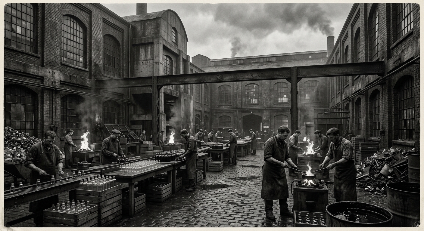 Bottle Quay — On the Glassyards, rendered as photograph.