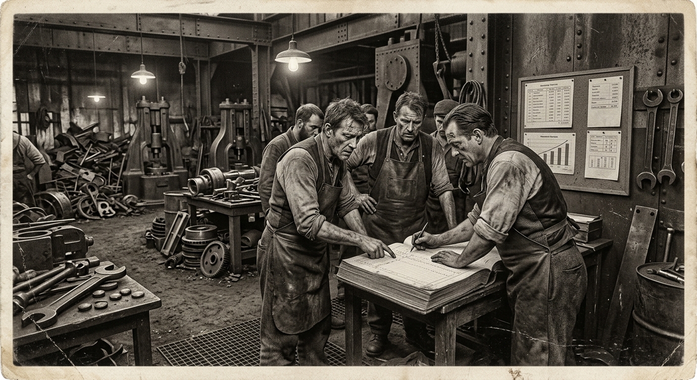 Brasswright Guild — On Its Founding in Heat and Debt, rendered as photograph.
